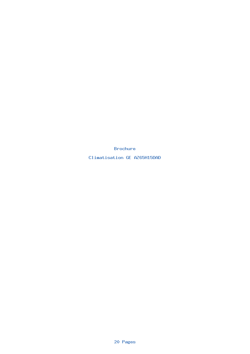 Page 1 de la notice Brochure GE AZ65H15DAD