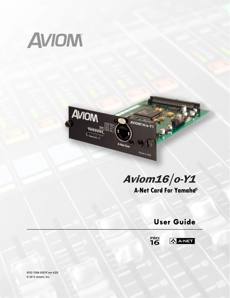 Page 1 de la notice Manuel utilisateur Aviom AVIOM16/O-Y1