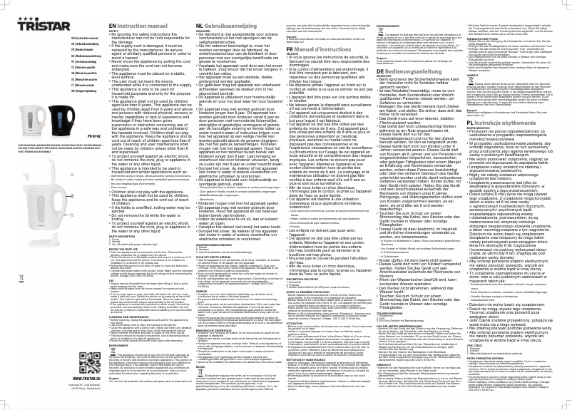 Page 1 de la notice Manuel utilisateur TriStar PD-8742