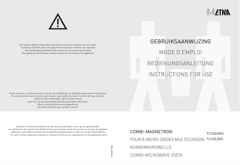 Page 1 de la notice Manuel utilisateur Etna T2125LRVS