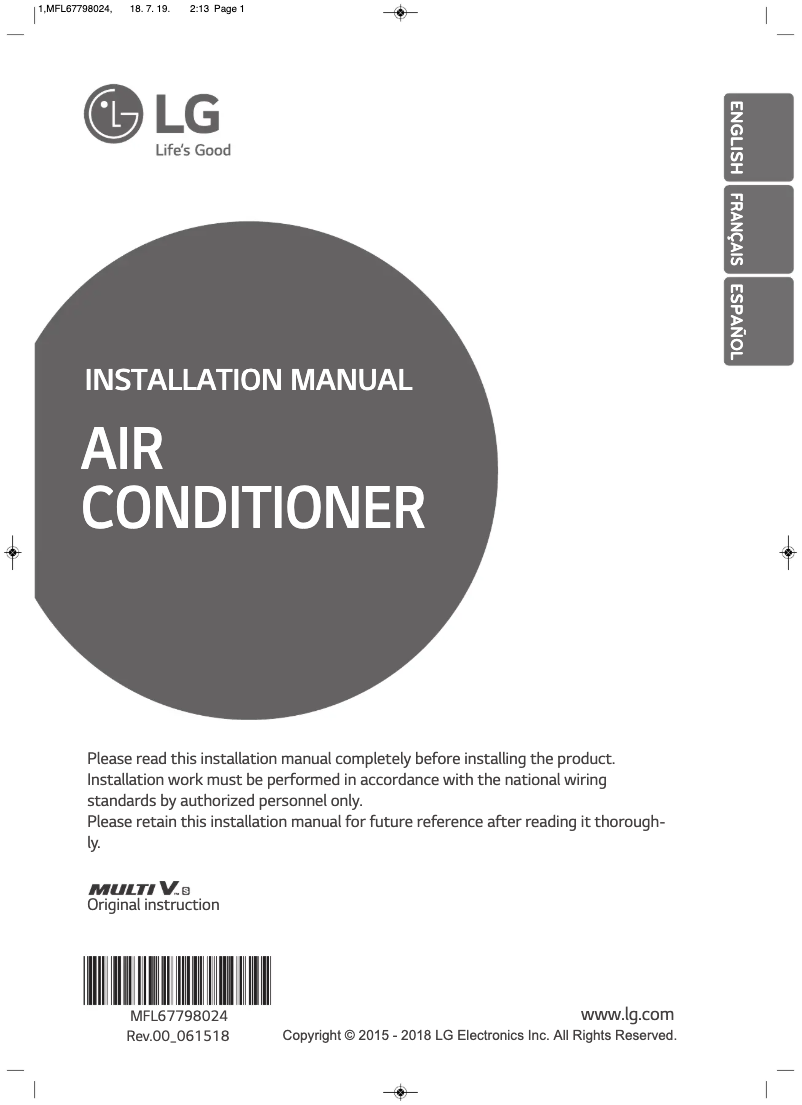 Page 1 of the manual User Manual LG ARUN060GSS4