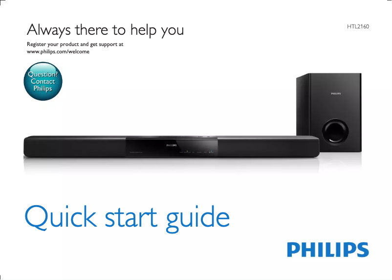 Página 1 del manual Guía de inicio rápido Philips HTL2160C