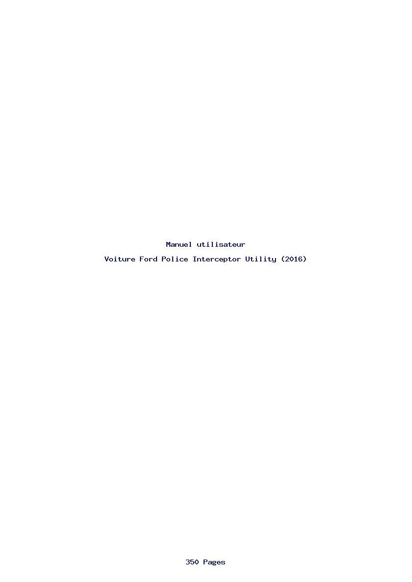 Page 1 de la notice Manuel utilisateur Ford Police Interceptor Utility (2016)