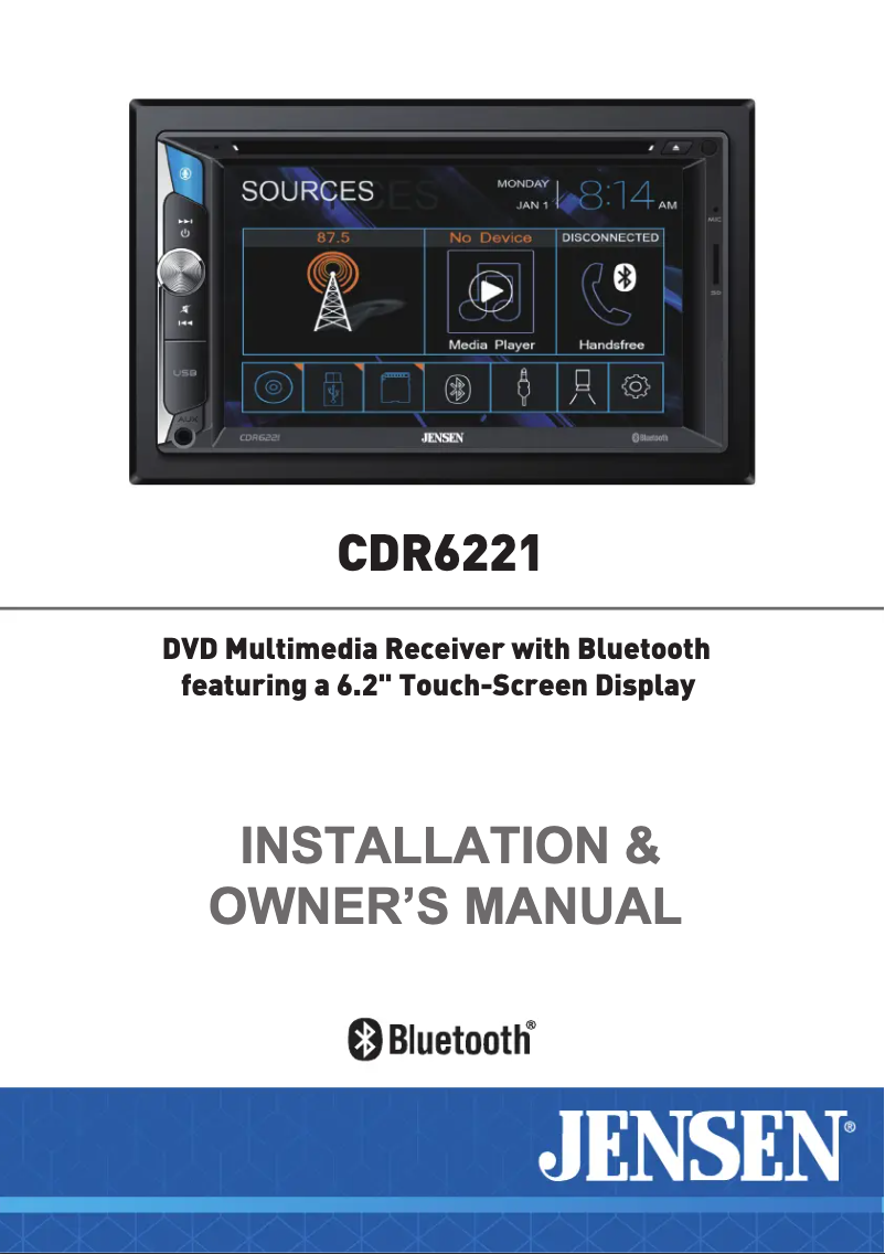 Page 1 de la notice Manuel utilisateur Jensen CDR6221
