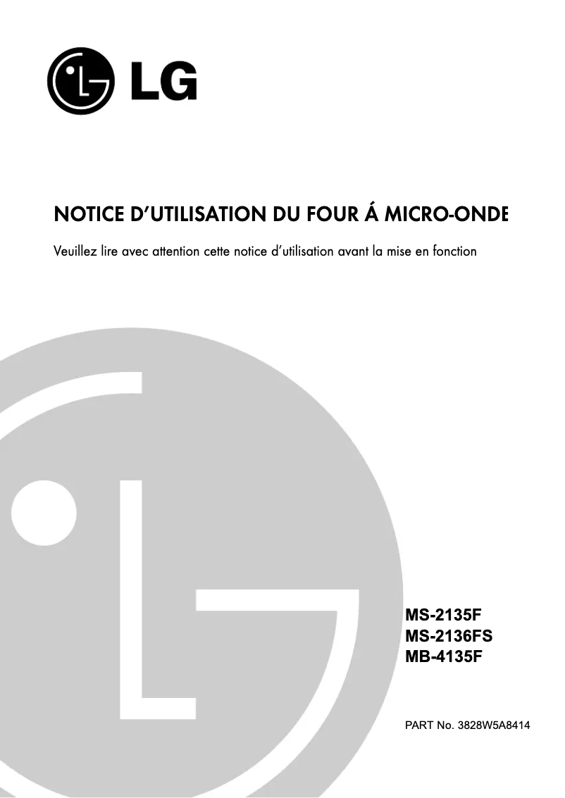 Page 1 de la notice Manuel utilisateur LG MS-2034B