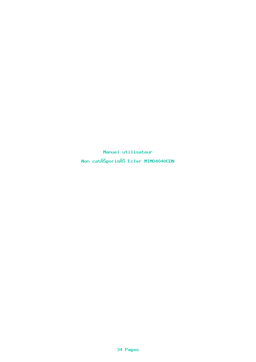 Page 1 de la notice Manuel utilisateur Ecler MIMO4040CDN