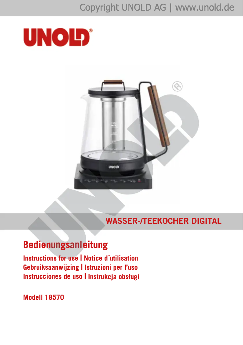 Page 1 de la notice Manuel utilisateur Unold 18570