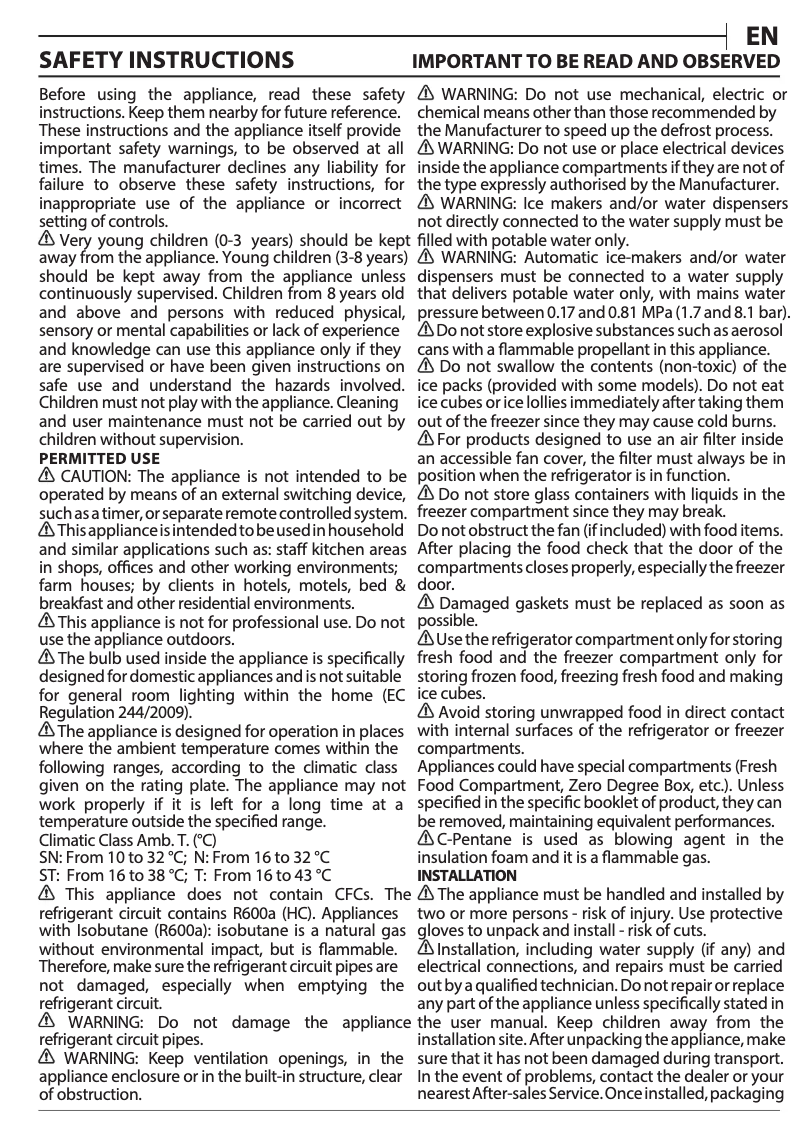 Page 1 de la notice Instructions de sécurité Whirlpool SW8 AM2C XAR