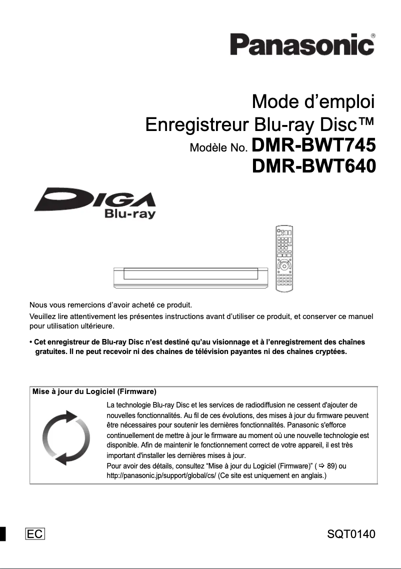 Página 1 del manual Manual de usuario Panasonic DMR-BWT745
