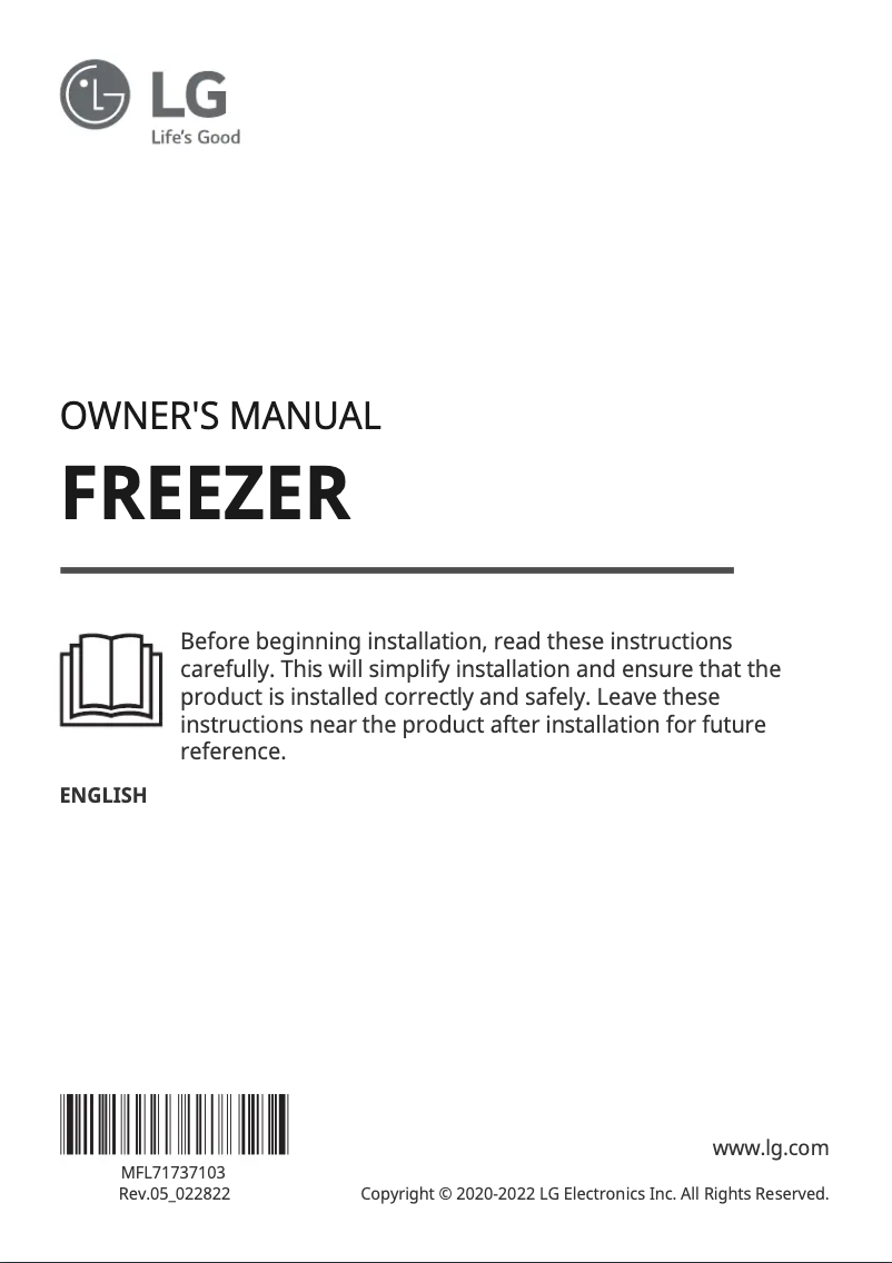 Page 1 de la notice Manuel utilisateur LG GFM61MBCSF