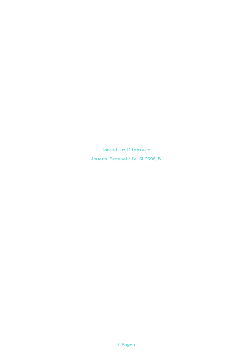 Page 1 de la notice Manuel utilisateur SereneLife SLTS98.5