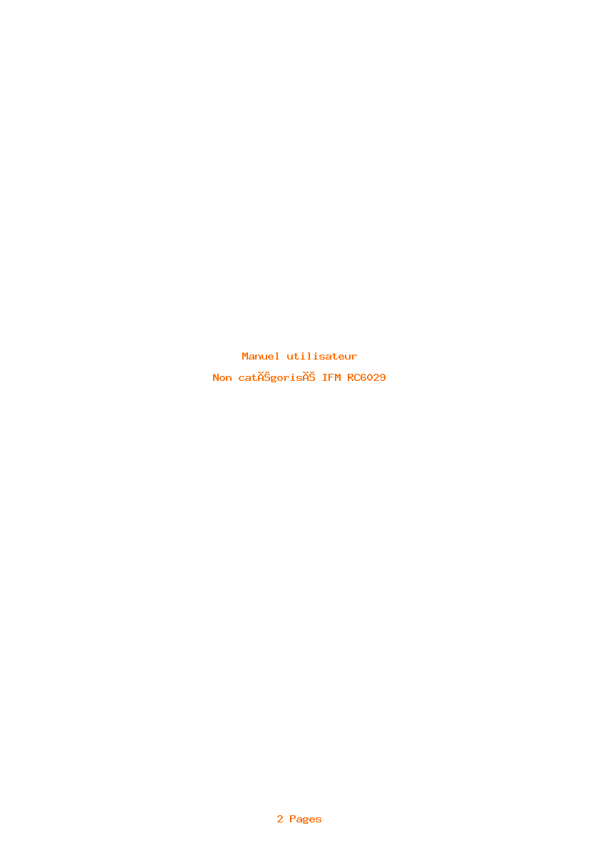 Page 1 de la notice Manuel utilisateur IFM RC6029