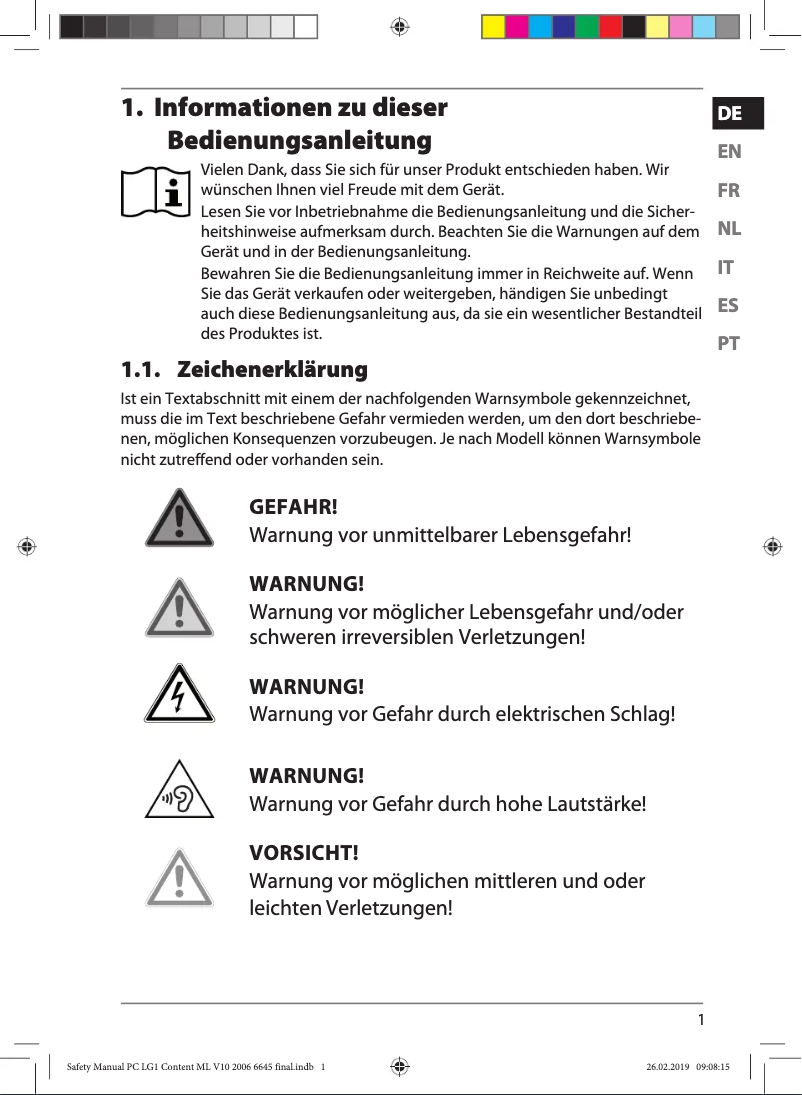Page 1 de la notice Manuel utilisateur Medion Erazer X87047