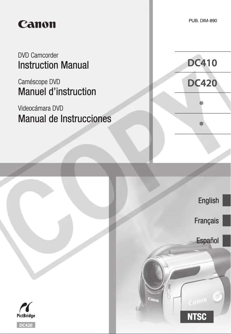 Page 1 de la notice Manuel utilisateur Canon LEGRIA DC410