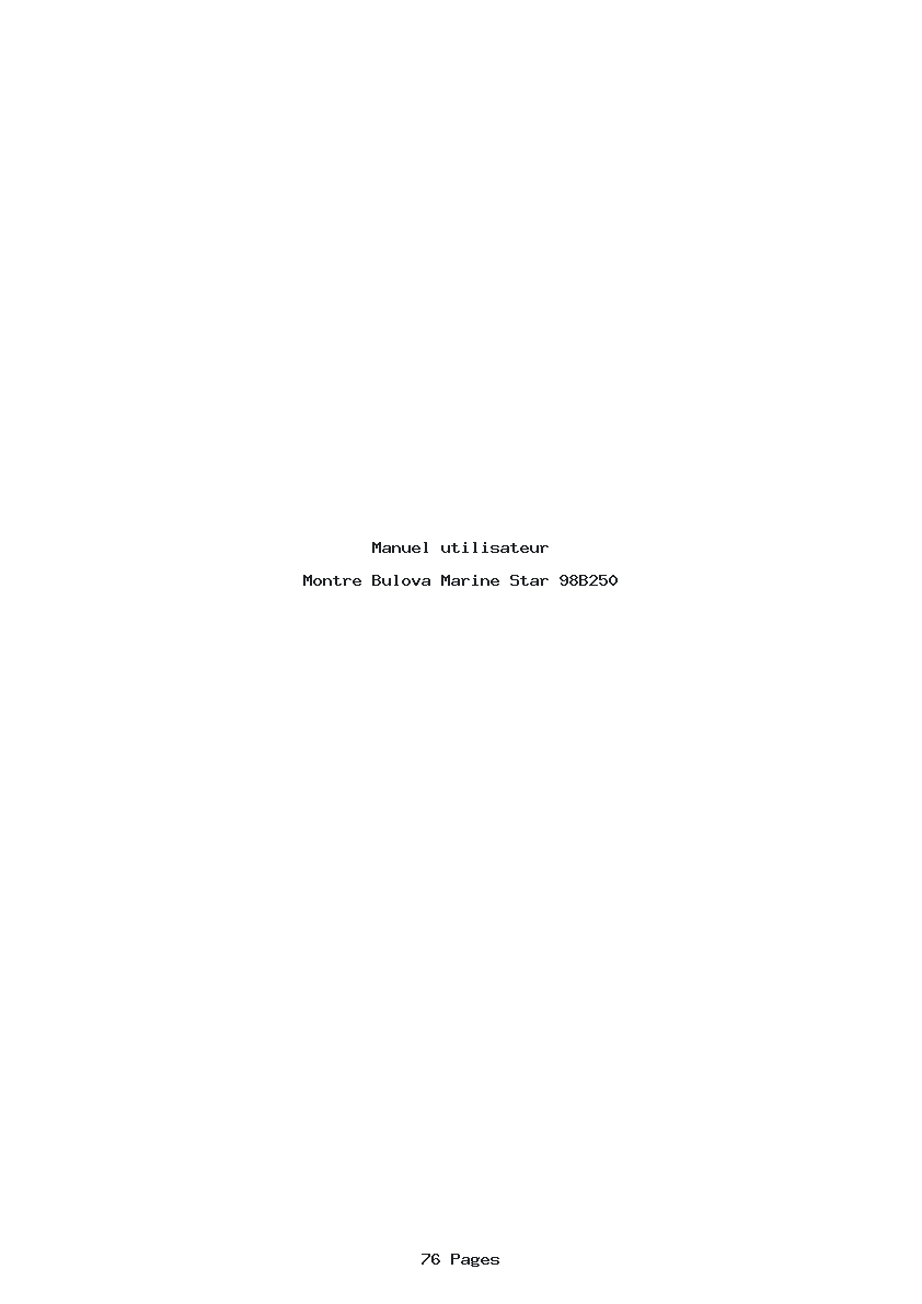 Page 1 de la notice Manuel utilisateur Bulova Marine Star 98B250