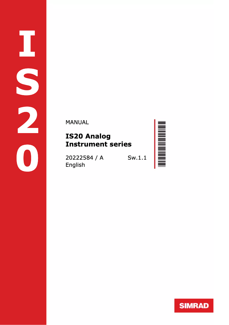 Page 1 de la notice Manuel utilisateur Simrad IS20 Analog