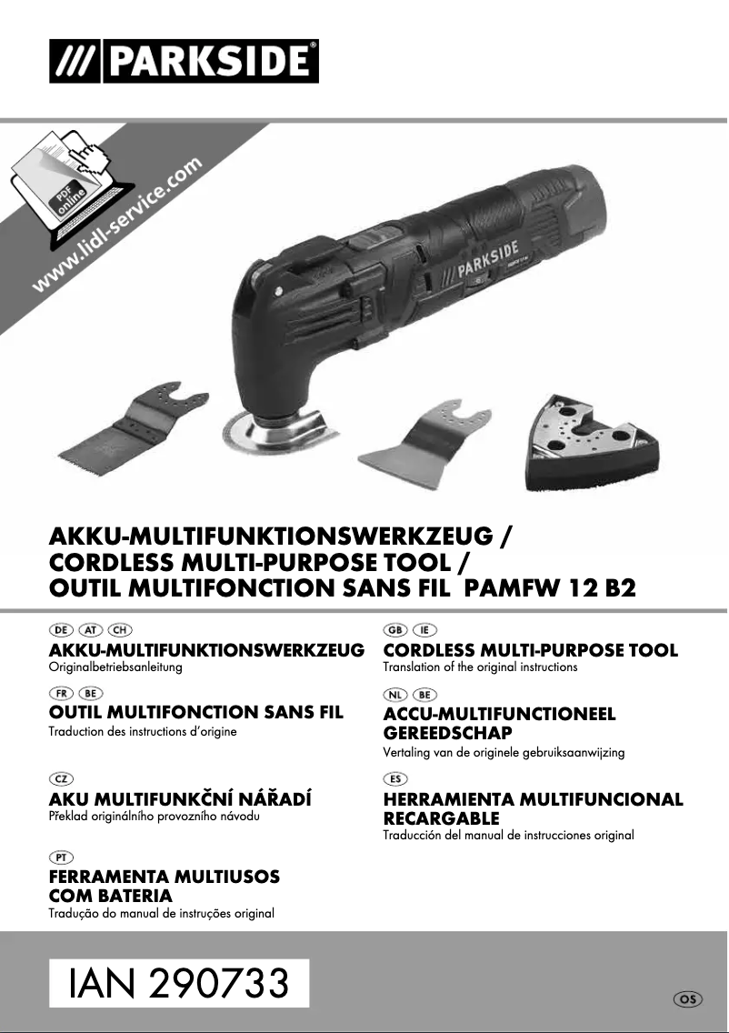 Page 1 de la notice Manuel utilisateur Parkside PAMFW 12 B2