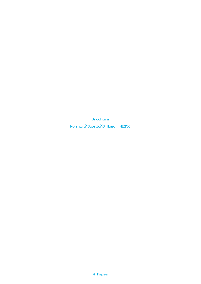 Page 1 de la notice Brochure Hager WE256