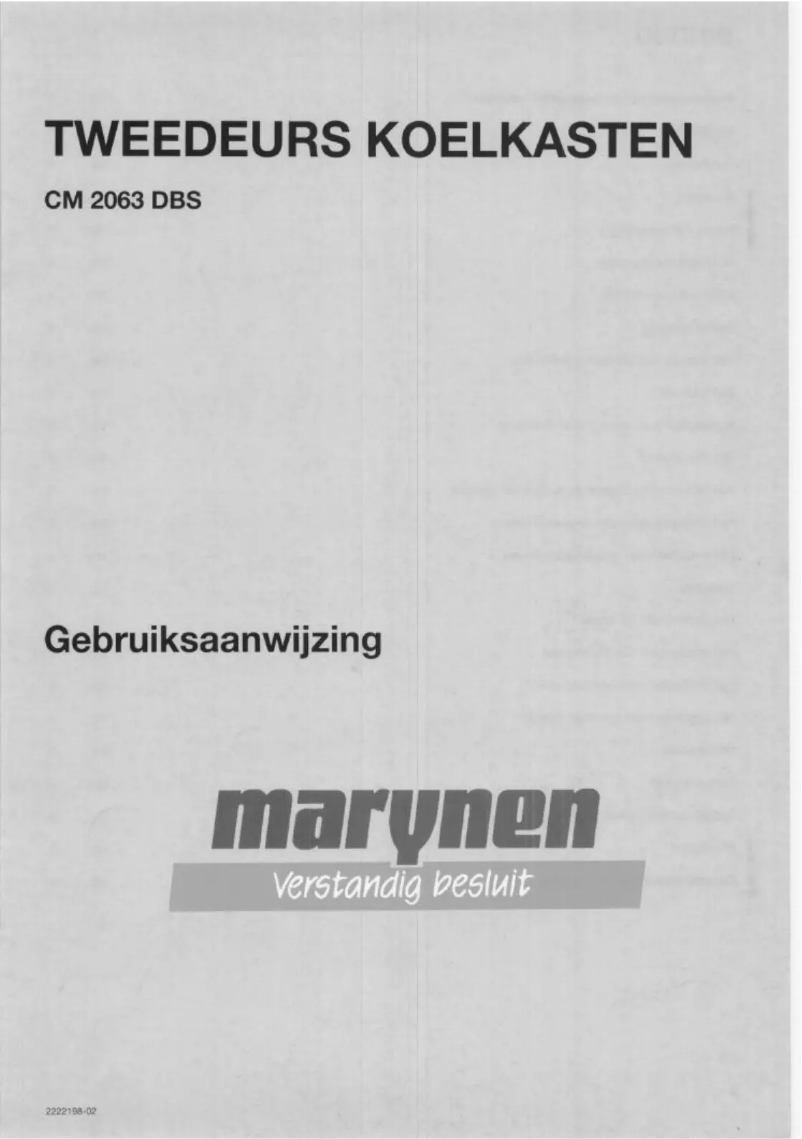 Page 1 de la notice Manuel utilisateur Marynen CM 2063 DBS