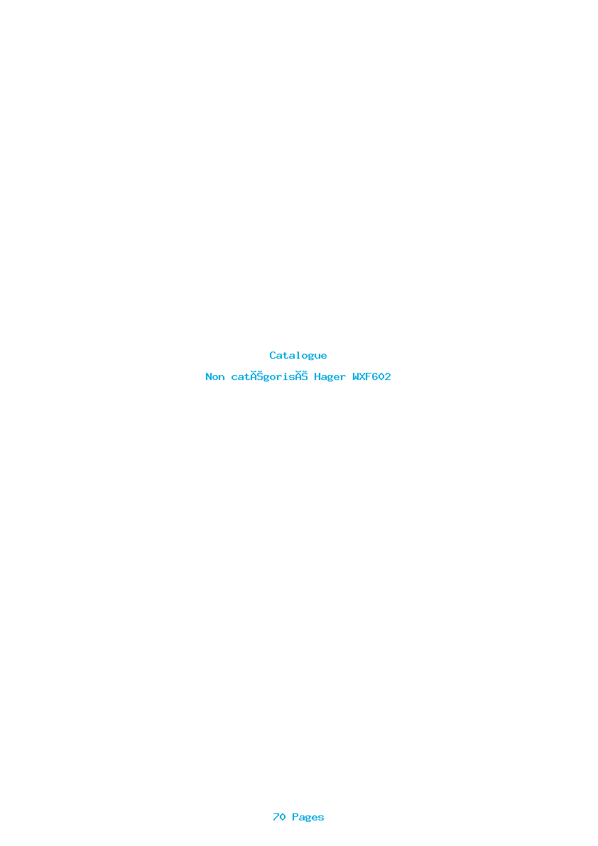 Image de la première page du manuel de l'appareil WXF602