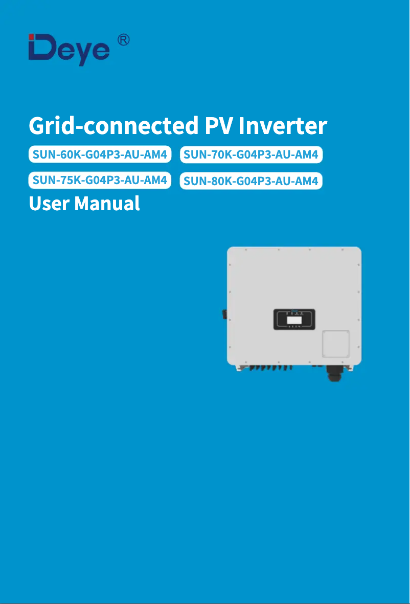 Page 1 de la notice Manuel utilisateur Deye SUN-70K-G04P3-EU-AM4