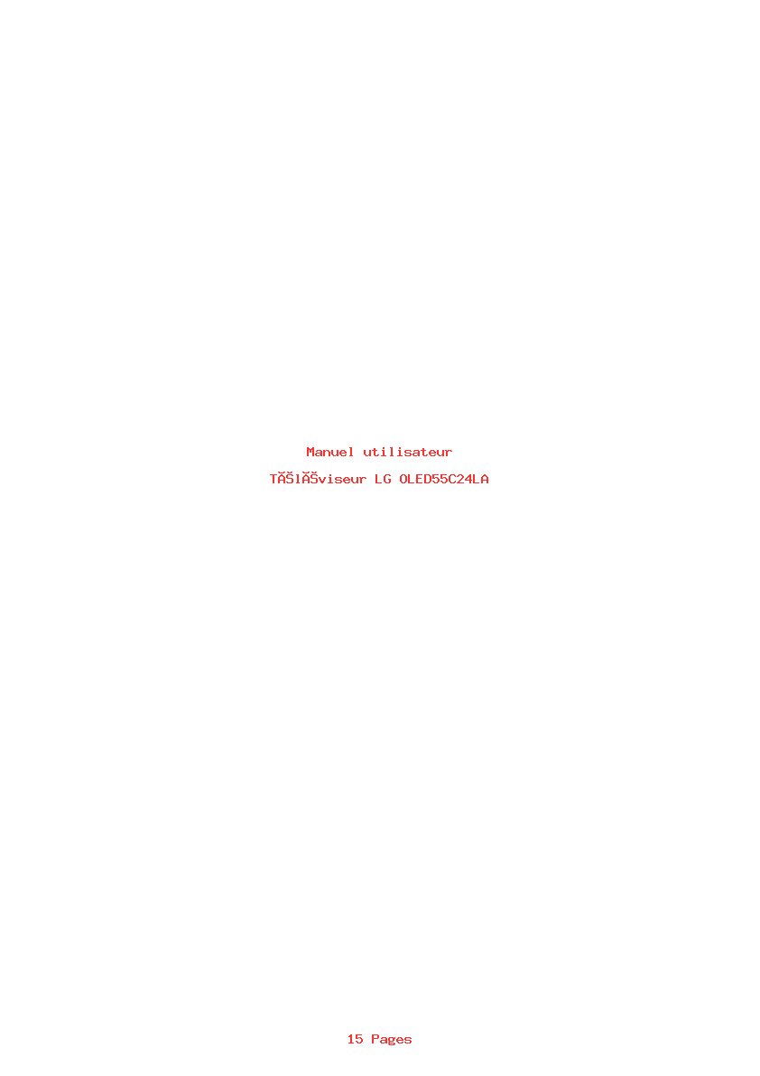 Page 1 de la notice Manuel utilisateur LG OLED55C24LA
