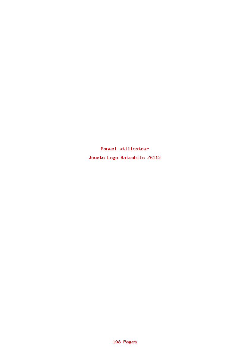 Page 1 de la notice Manuel utilisateur Lego Batmobile 76112