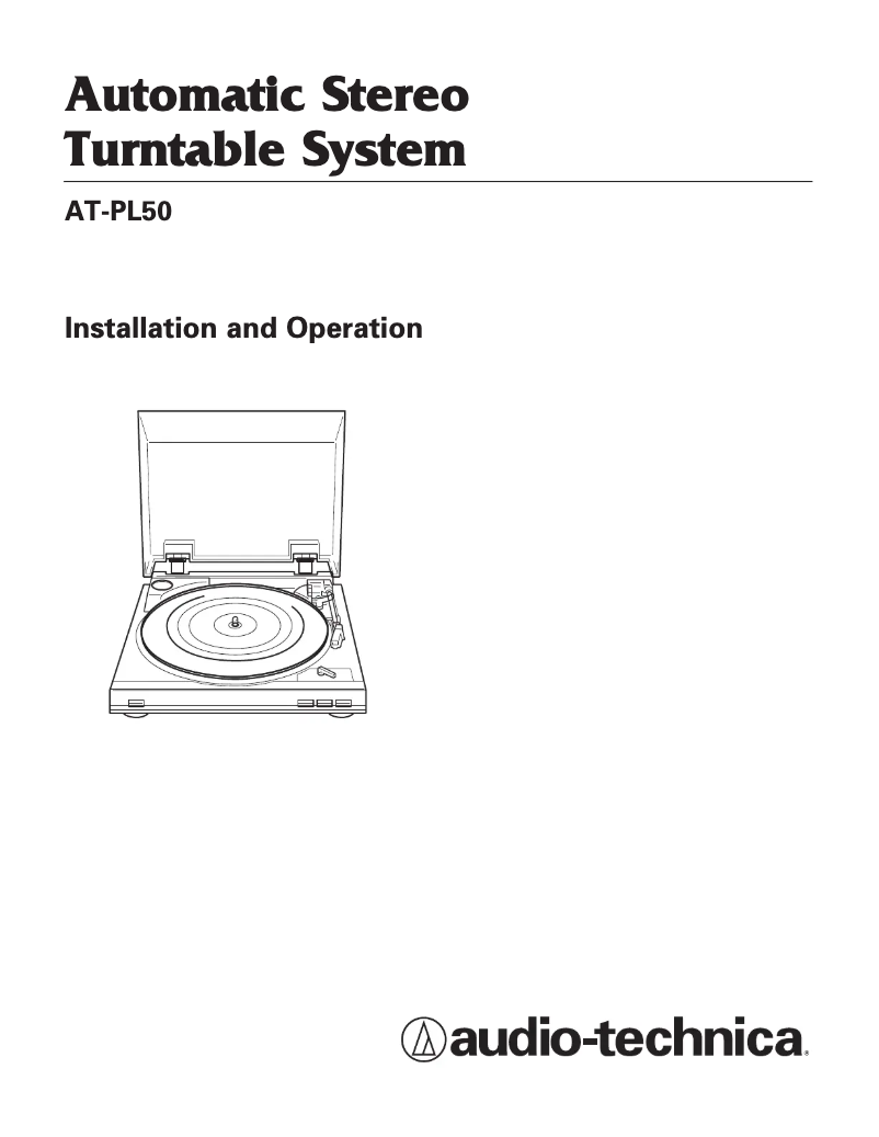 Page 1 de la notice Manuel utilisateur Audio-Technica AT-PL50