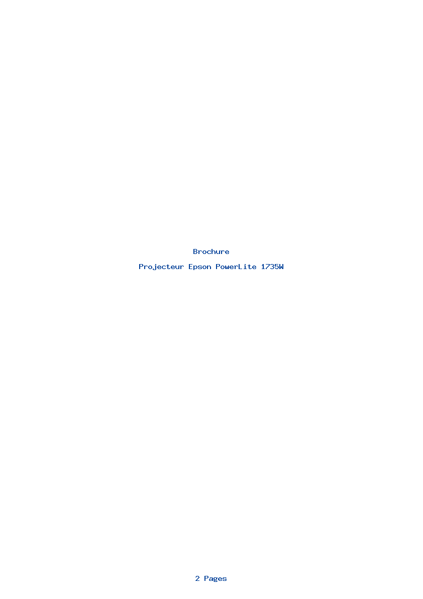 Page 1 de la notice Brochure Epson PowerLite 1735W