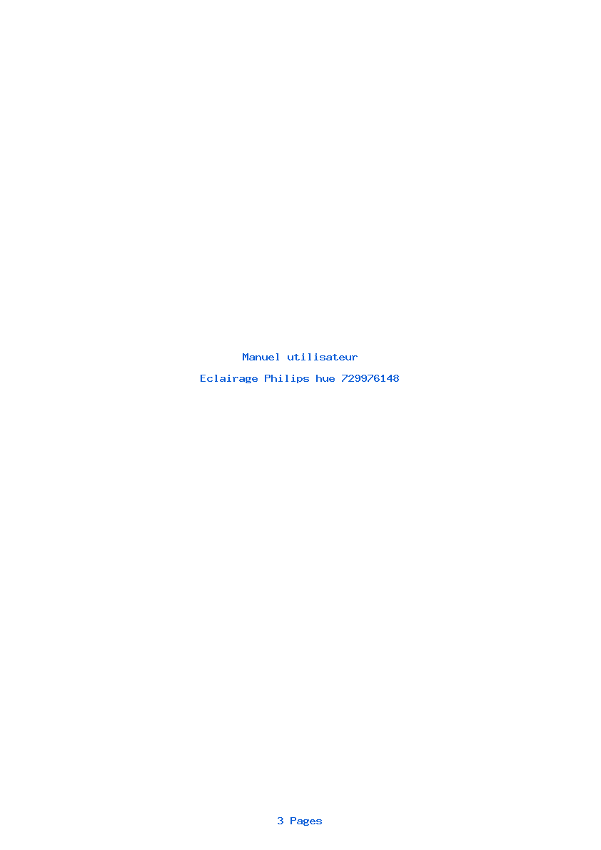 Page 1 de la notice Manuel utilisateur Philips hue 729976148