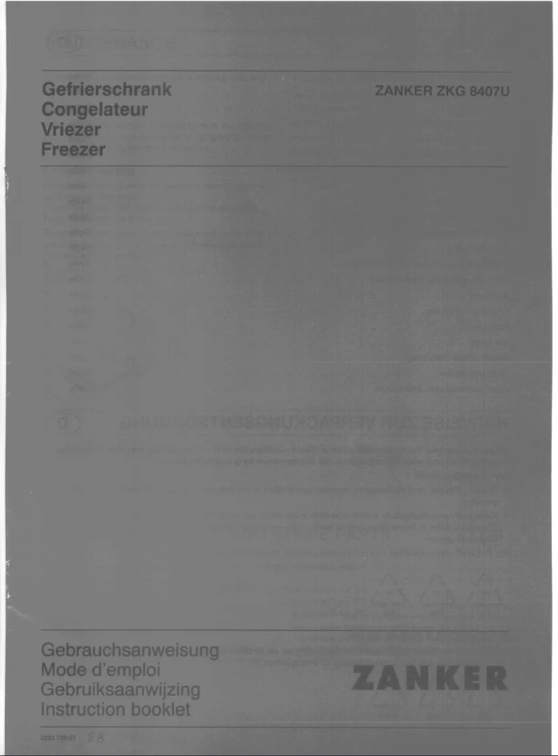 Page 1 de la notice Manuel utilisateur Zanker ZKG8407U