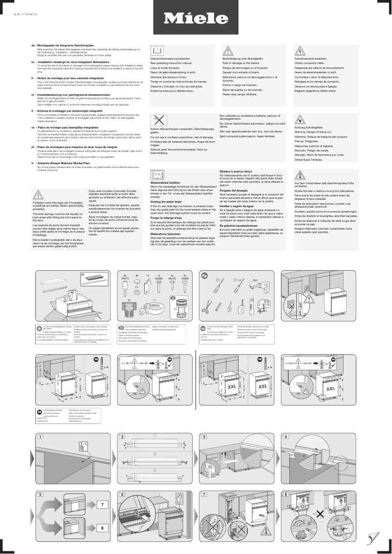 Página 1 del manual Instrucciones / montaje Miele G 7100 SCI