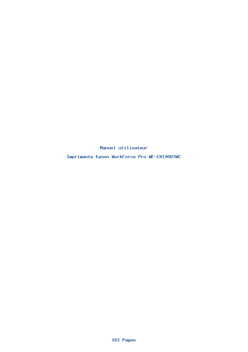 Page 1 de la notice Manuel utilisateur Epson WorkForce Pro WF-C8190DTWC