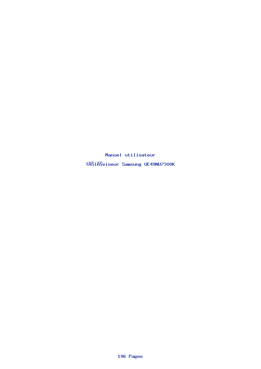 Page 1 de la notice Manuel utilisateur Samsung UE49NU7300K