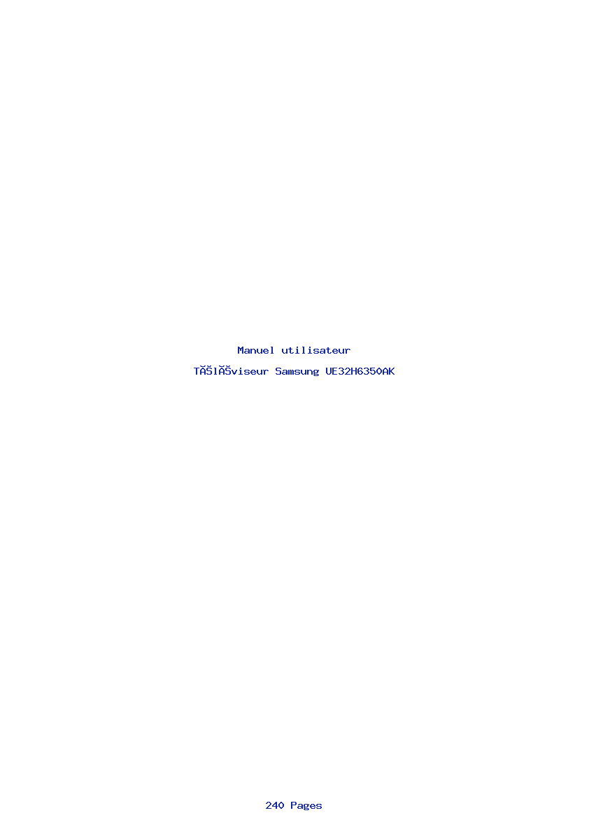 Page 1 de la notice Manuel utilisateur Samsung UE32H6350AK