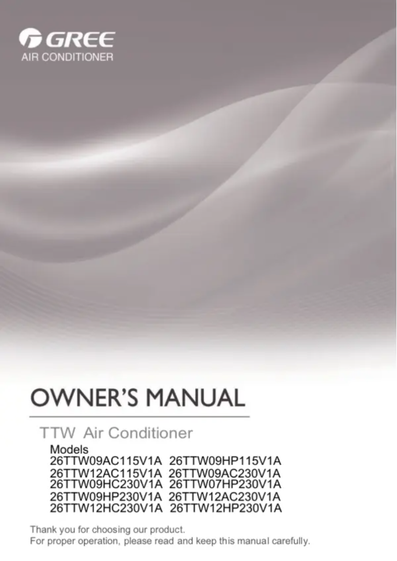 Página 1 del manual Manual de usuario Gree 26TTW12HP230V1A