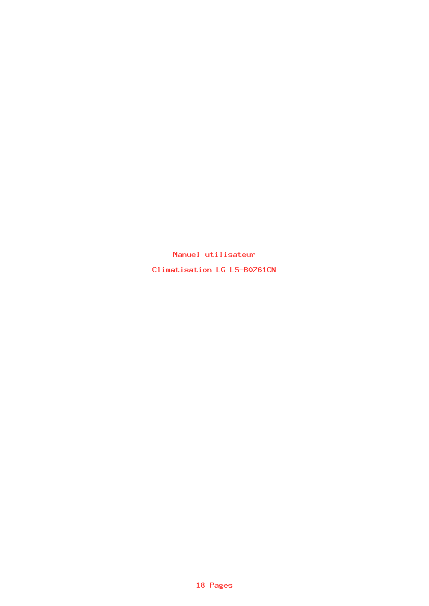 Page 1 de la notice Manuel utilisateur LG LS-B0761CN