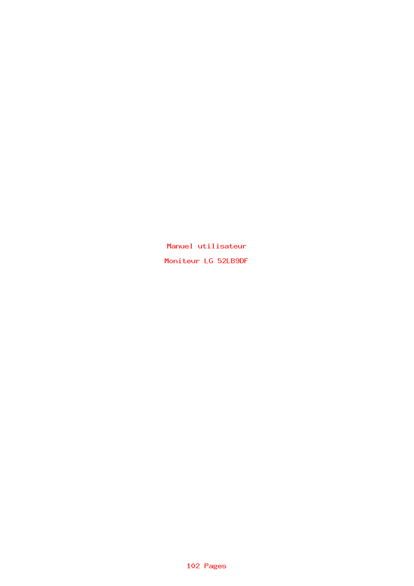 Page 1 de la notice Manuel utilisateur LG 52LB9DF