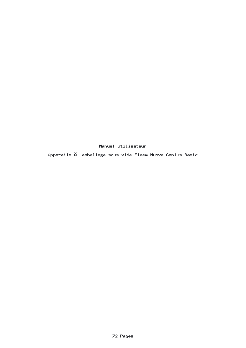 Image de la première page du manuel de l'appareil Genius Basic