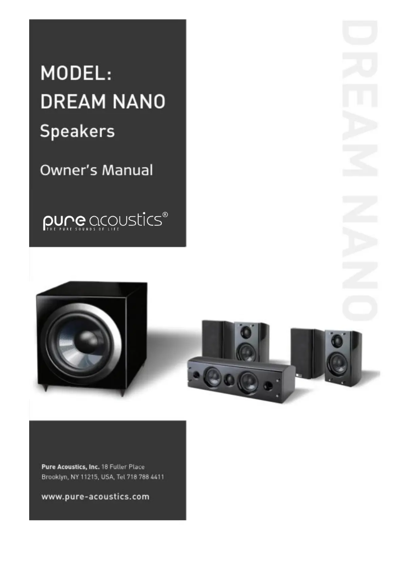 Page 1 de la notice Manuel utilisateur Pure Acoustics Dream Sub