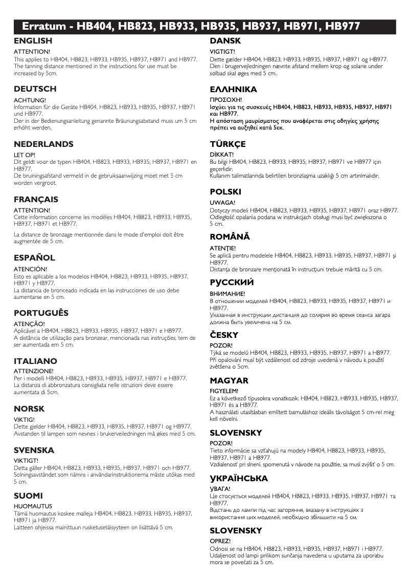 Page 1 de la notice Manuel utilisateur Philips HB971