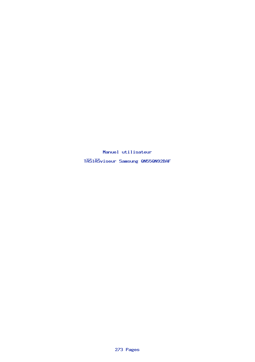 Page 1 de la notice Manuel utilisateur Samsung QN55QN92BAF