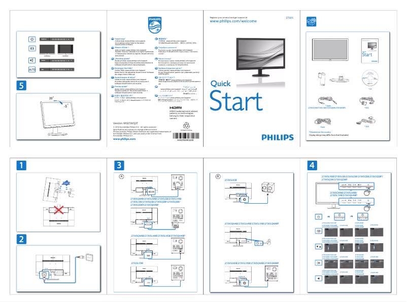 Página 1 del manual Guía de inicio rápido Philips 273V5LHAB