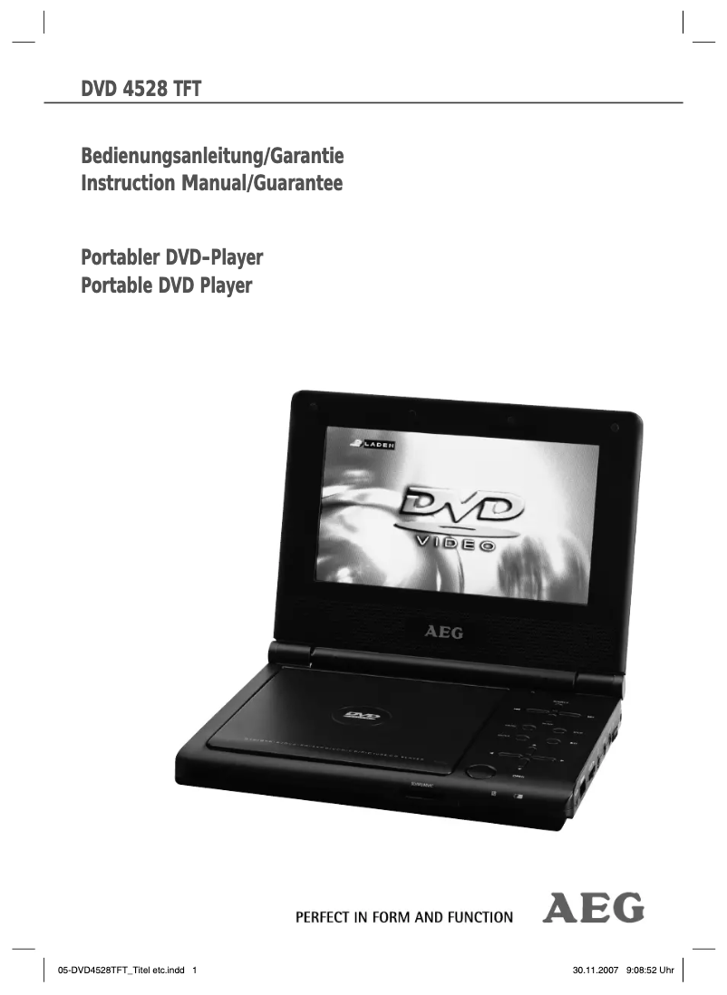 Página 1 del manual Manual de usuario AEG DVD 4528 TFT