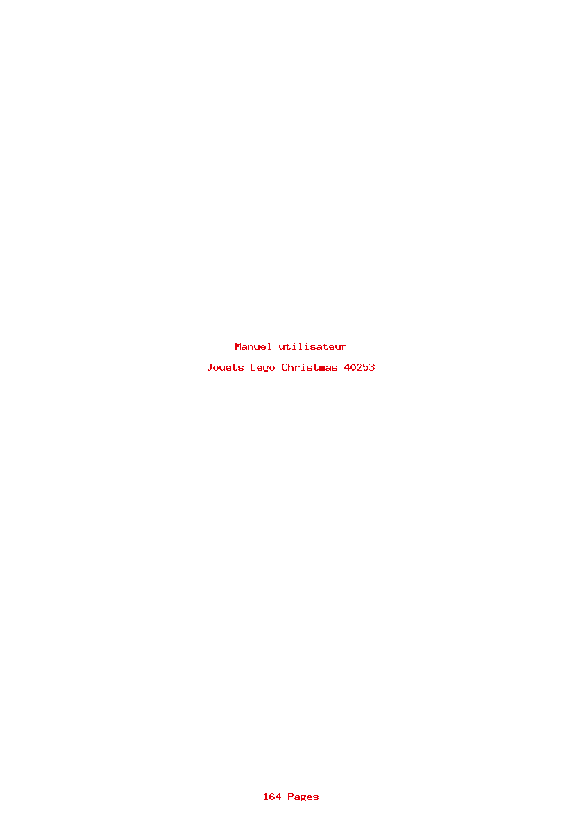 Page 1 de la notice Manuel utilisateur Lego Christmas 40253