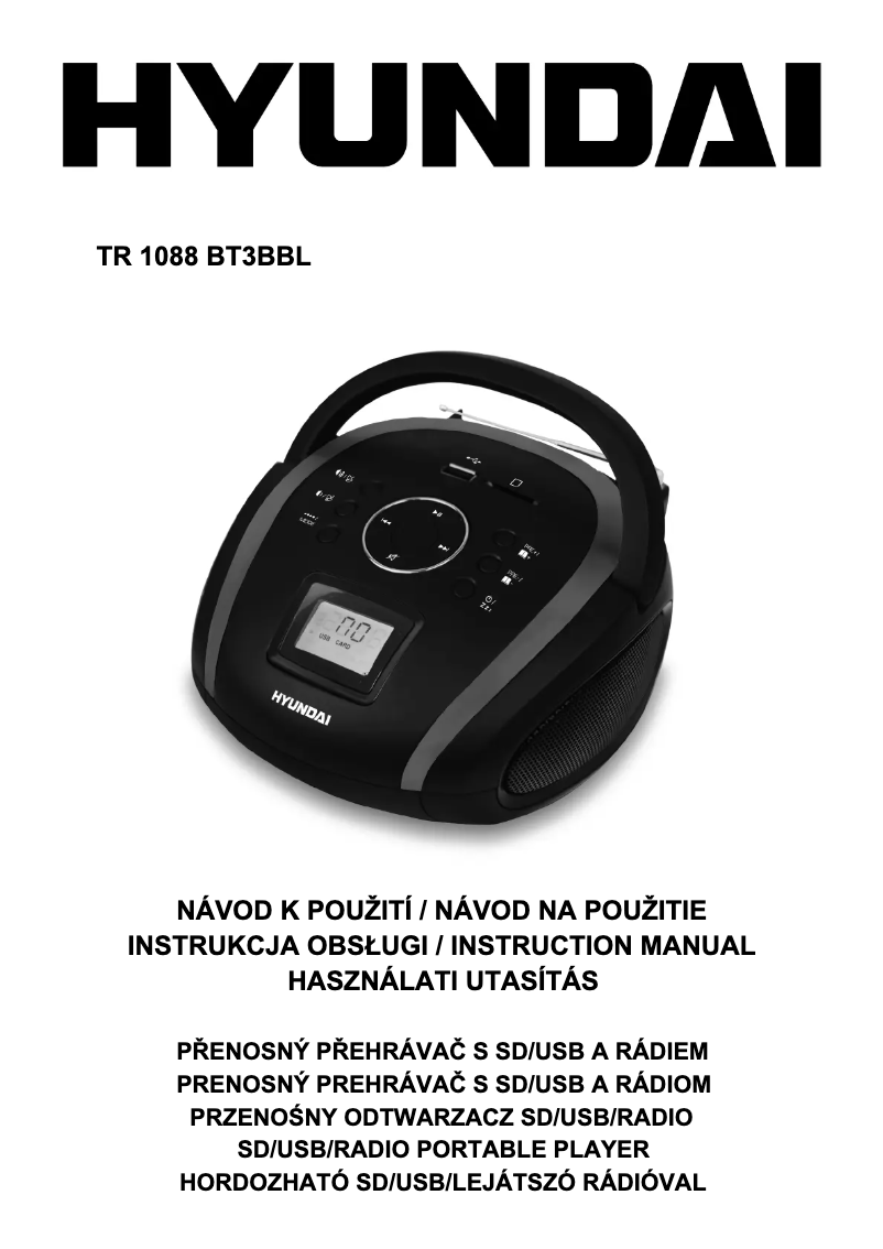 Page 1 of the manual User Manual Hyundai TR 1088B T3BBL