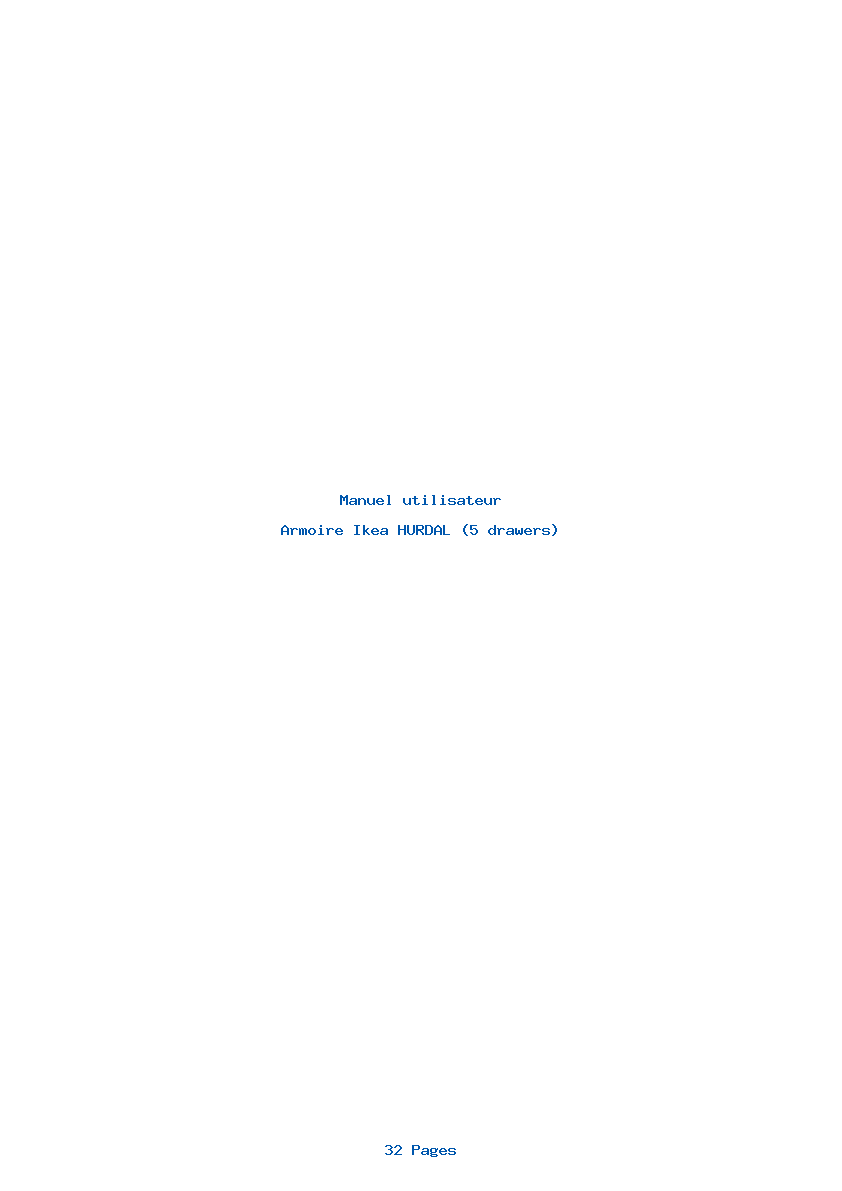 Page 1 de la notice Manuel utilisateur Ikea HURDAL (5 drawers)