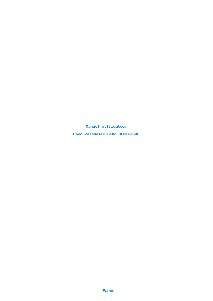 Page 1 de la notice Manuel utilisateur Beko DFN16430G