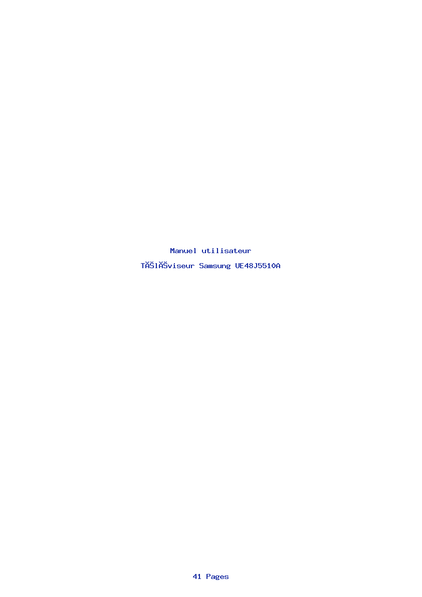 Page 1 de la notice Manuel utilisateur Samsung UE48J5510A