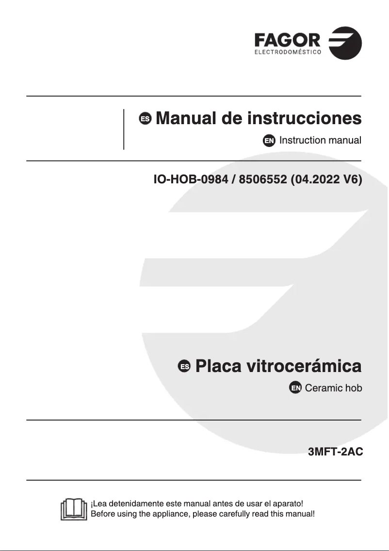 Page 1 de la notice Manuel utilisateur Fagor 3MFT-2AC